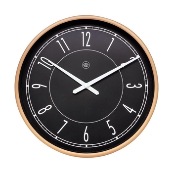 NeXtime – Zegar ścienny Jason z cichym mechanizmem, różowe złoto, 33 cm