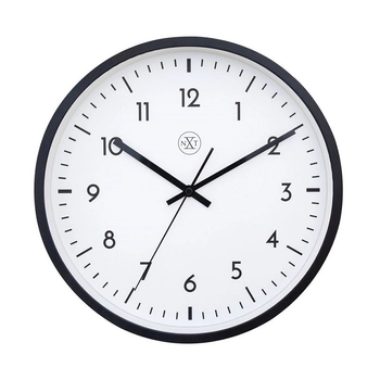 NeXtime – Zegar ścienny Easy Big z cichym mechanizmem, czarny, 30 cm