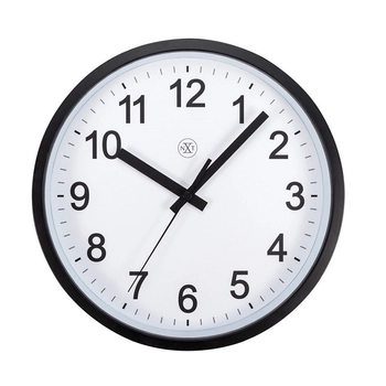 NeXtime – Zegar ścienny Robust nXt z cichym mechanizmem, czarny, 25,5 cm