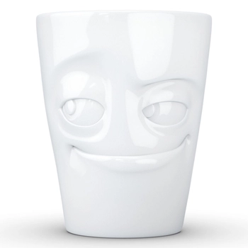 58Products - Porcelanowy kubek z uszkiem - „Psotnik“ - biały, pojemność 350 ml