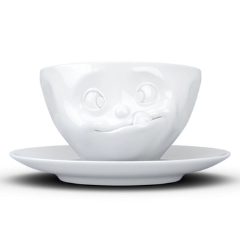 58Products - Porcelanowa filiżanka do kawy "Smaczne" - biała - 0,2 l